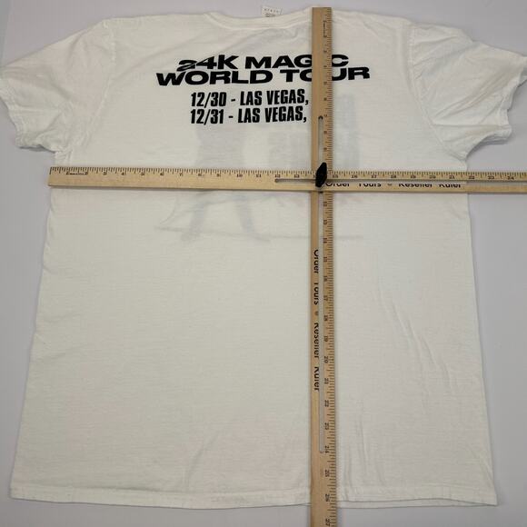 Bruno Mars 24K Magic World Tour T Shirt Mens L Large Las Vegas Concert Tee White - Picture 8 of 8